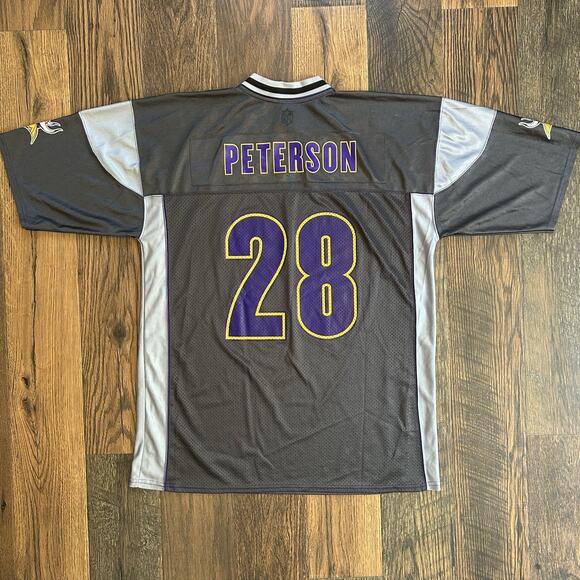 Adrian Peterson #28 Minnesota Vikings NFL Team Apparel Jersey Men’s XL Gray Rare - Picture 1 of 14